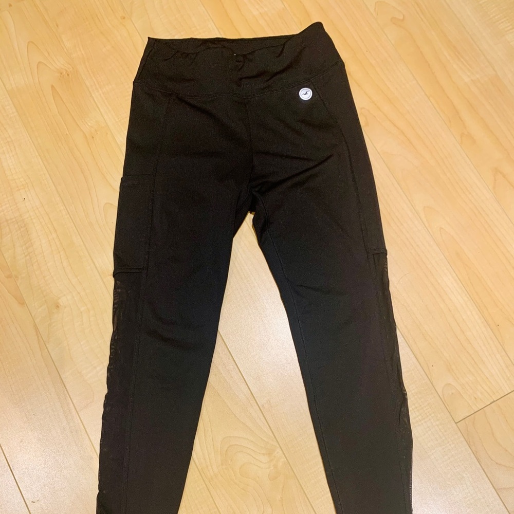 Hollister side mesh & pockets black legging